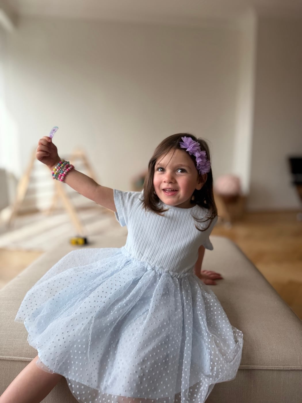 A child twirling in a dress