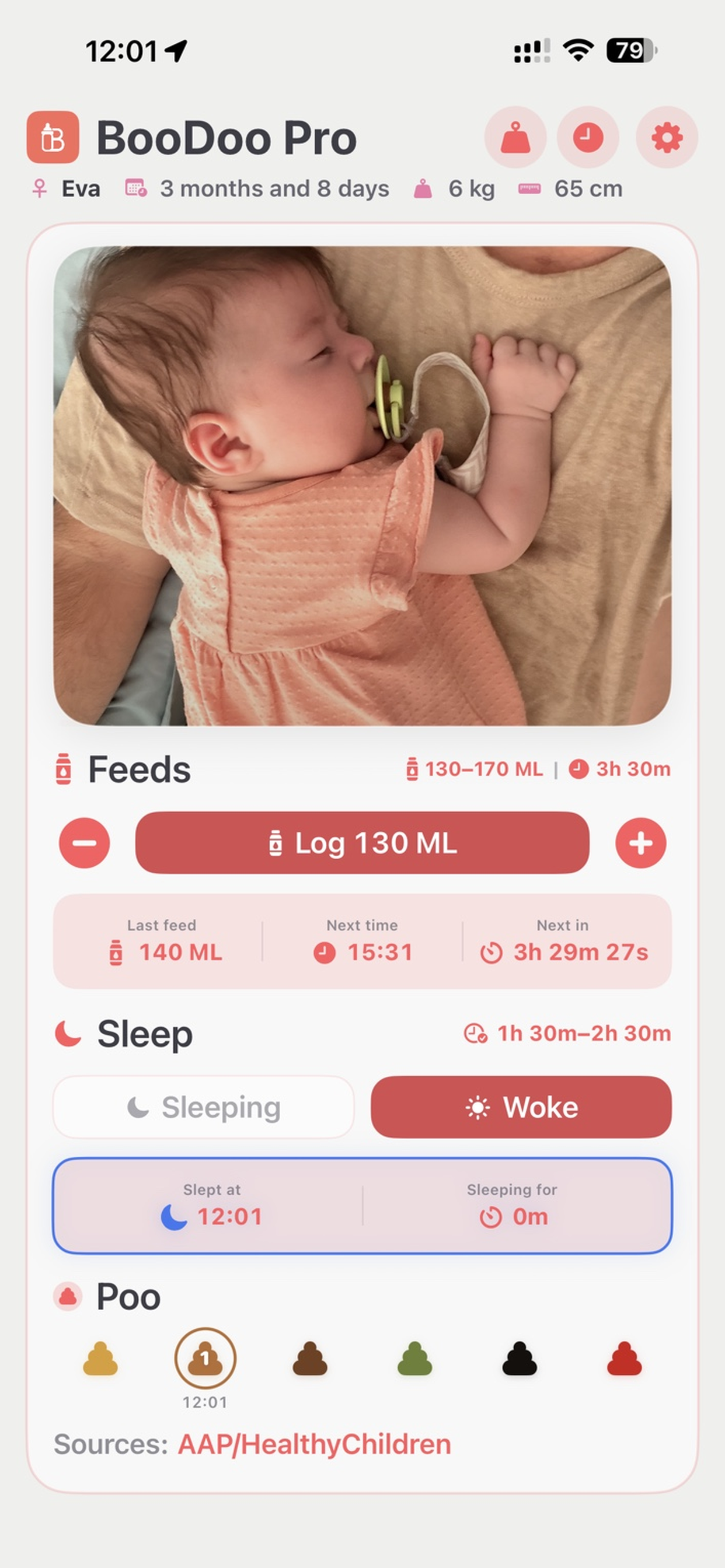 BooDoo app screenshot: dashboard with sources